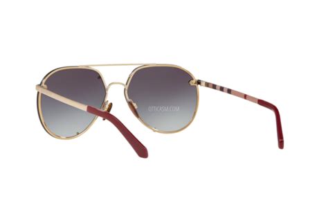 burberry 3099 11458g|BURBERRY BE 3099 11458G Light Gold Metal Aviator .